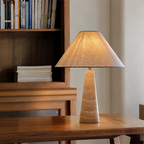 Travertine Column Table Lamp