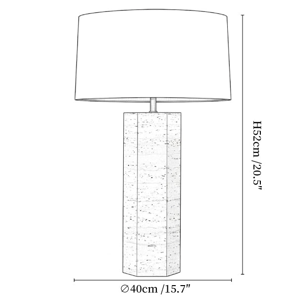 Travertine Column Table Lamp