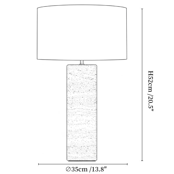 Travertine Column Table Lamp