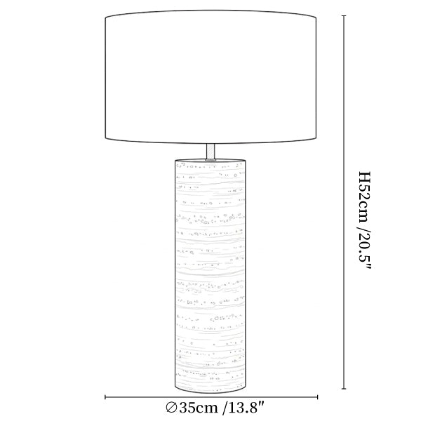 Travertine Column Table Lamp