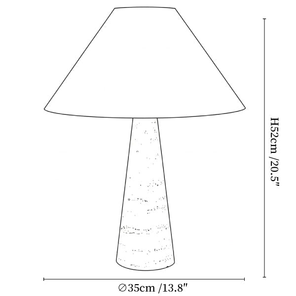 Travertine Column Table Lamp