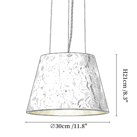 Travertine Cone Pendant Lamp