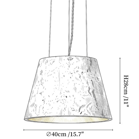 Travertine Cone Pendant Lamp