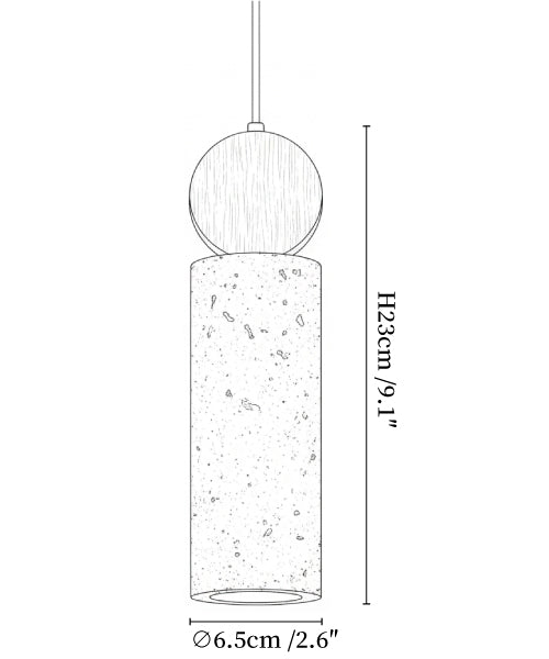 Travertine Cylinder Disc Pendant Light