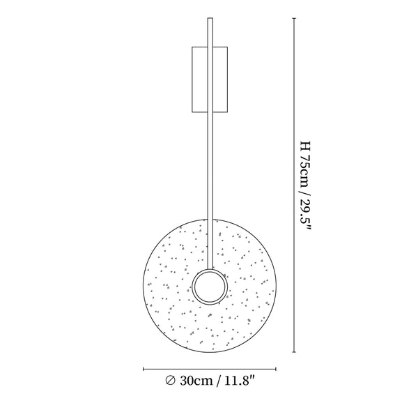 Travertine Disc Wall Lamp