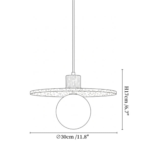 Travertine Disk Globe Pendant Light