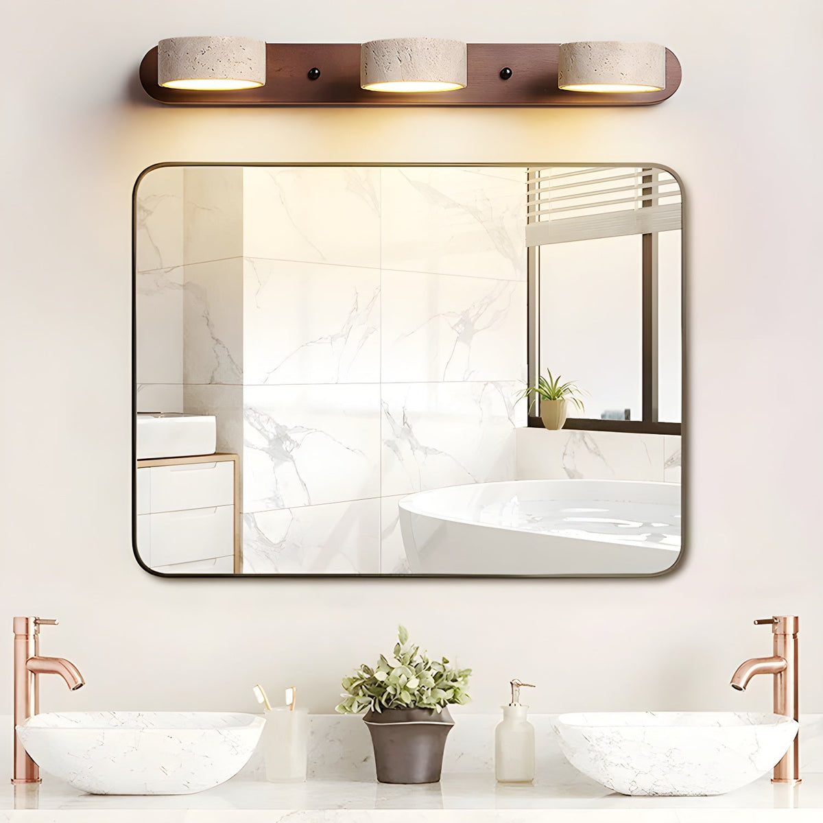 Travertine Duo Rechargeable Wall Light
