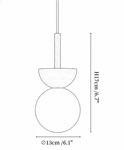 Travertine Half Duo Pendant Light