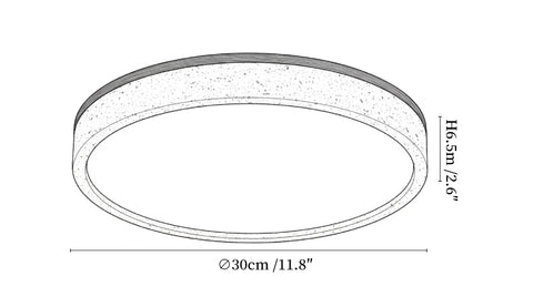Travertine Halo Round Ceiling Lamp