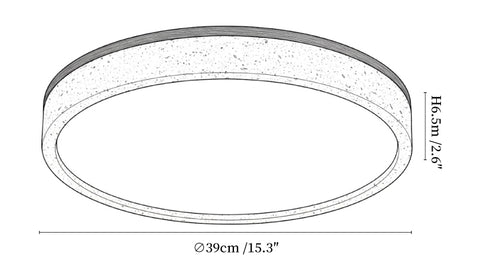 Travertine Halo Round Ceiling Lamp