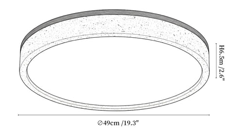 Travertine Halo Round Ceiling Lamp