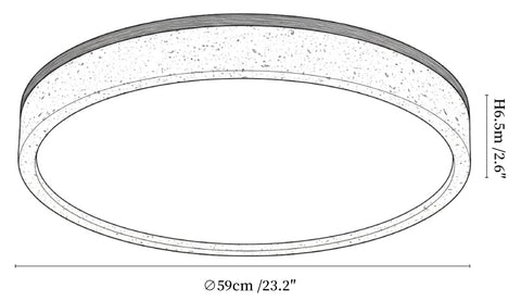 Travertine Halo Round Ceiling Lamp