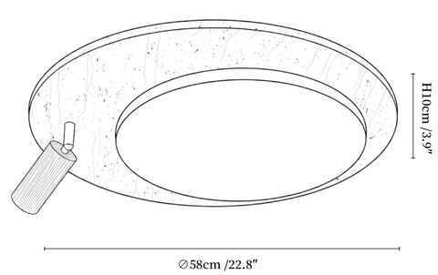Travertine Oval Knob Ceiling Lamp