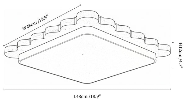 Travertine Scallop Edge Ceiling Light