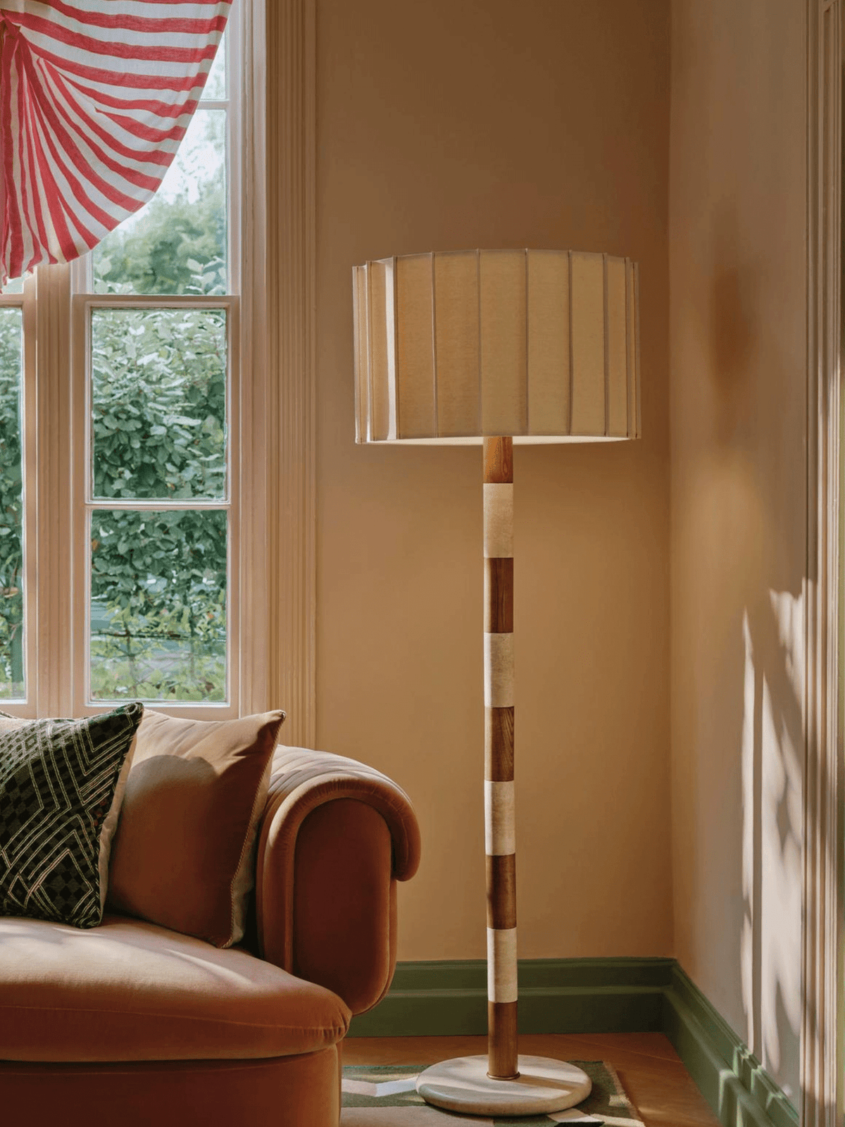 Travertine Striped Floor Lamp