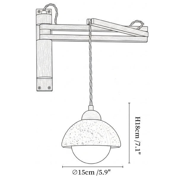 Travertine Swing Arm Wall Sconce