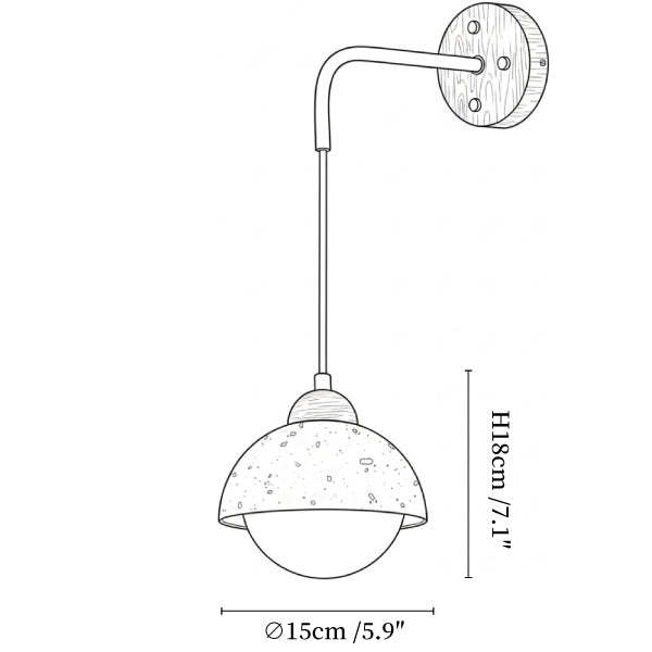 Travertine Swing Arm Wall Sconce