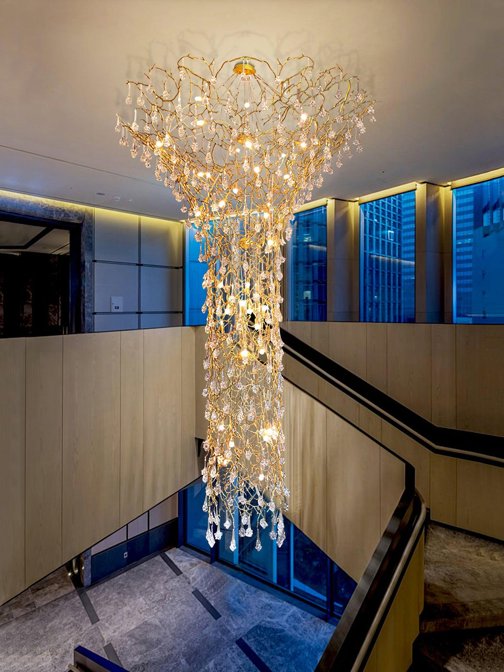 Tree Branch Staircase Chandelier