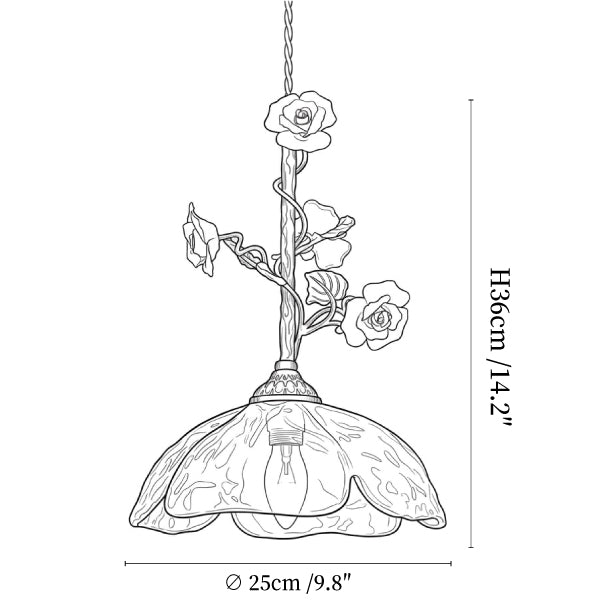 Trellis Rose Pendant Lamp
