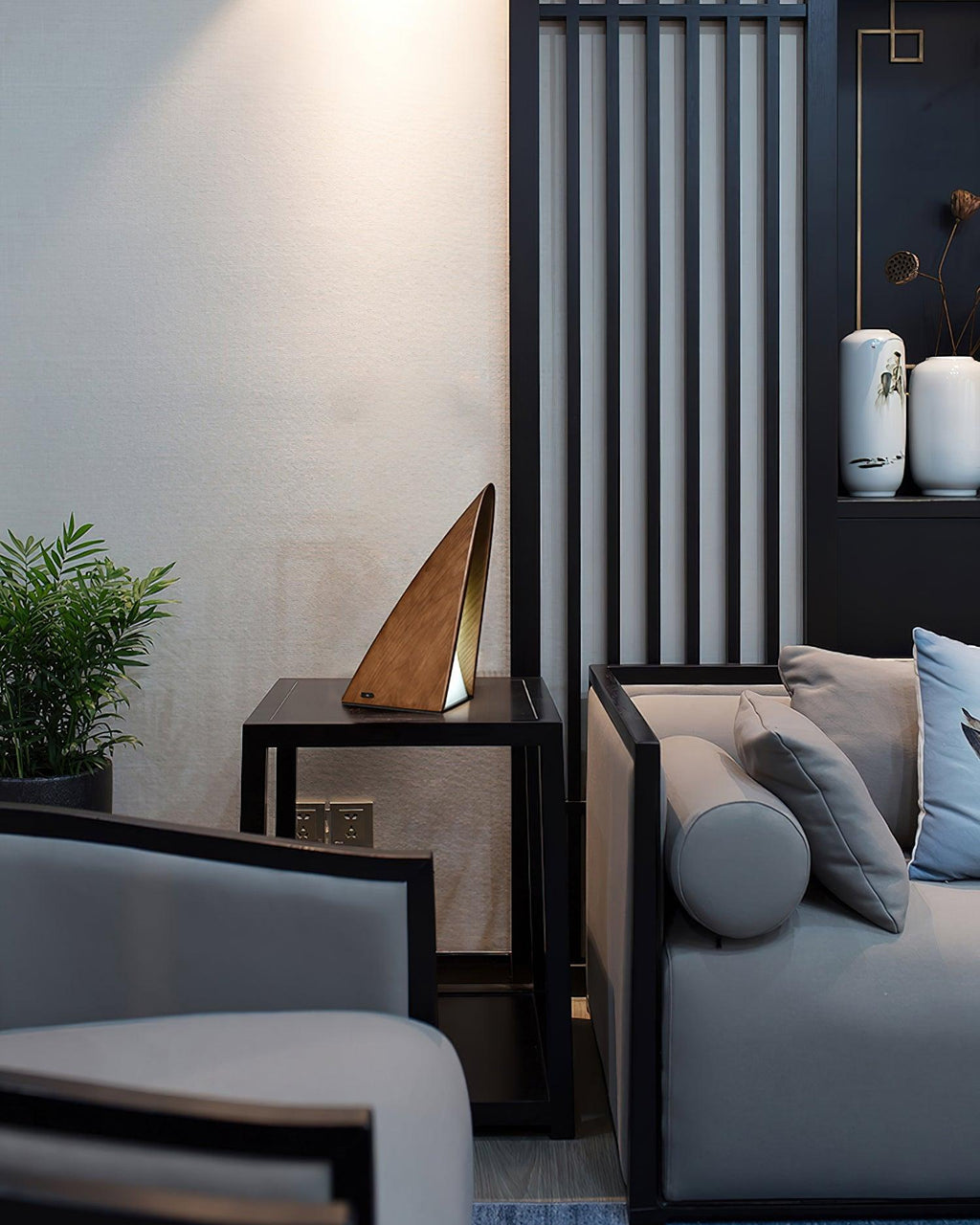 Triangular Built-in Battery Table Lamp
