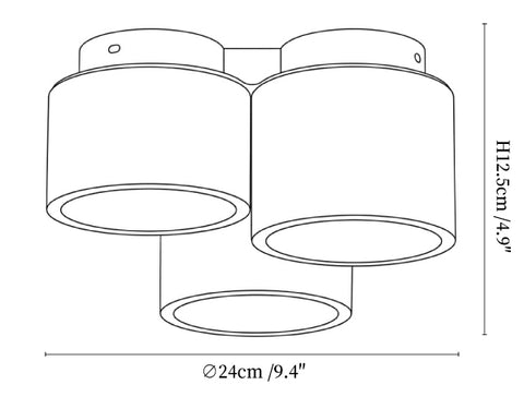 Trio Travertine Ceiling Light