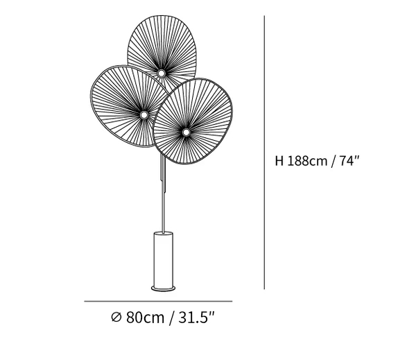 Triple Floral Floor Lamp