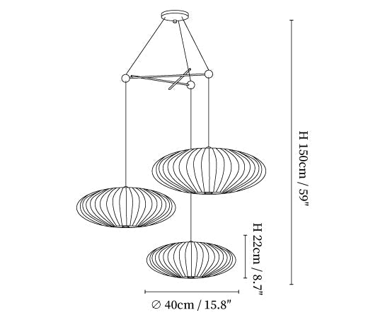Triple Pear Bubble Pendant Lamp