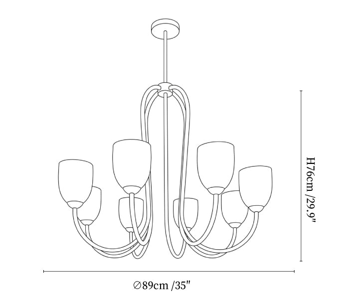 Tulip Gold Chandelier