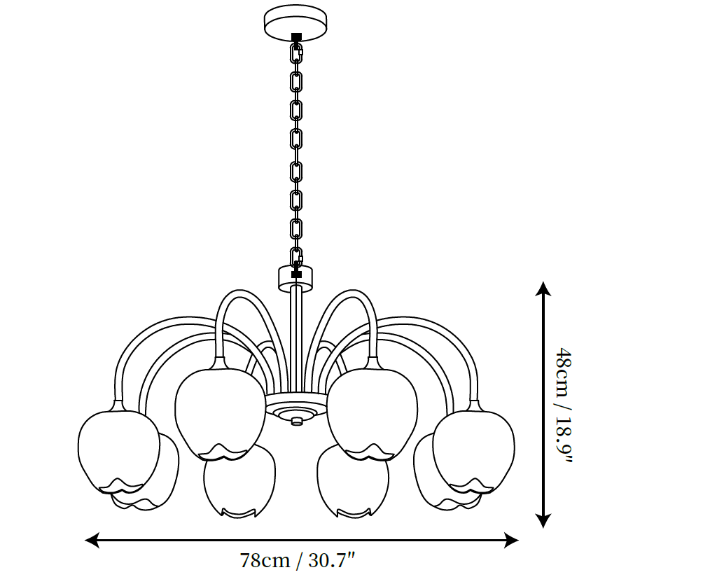 Tulip Matcha Chandelier
