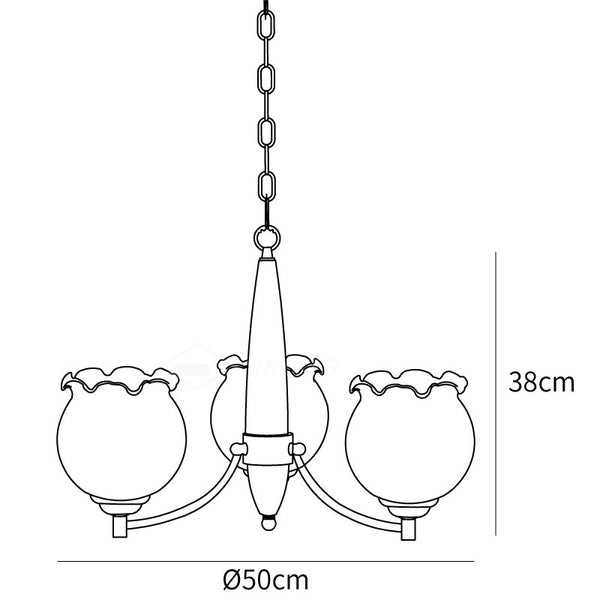 Tulips Glass Wood Chandelier