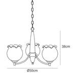 Tulips Glass Wood Chandelier