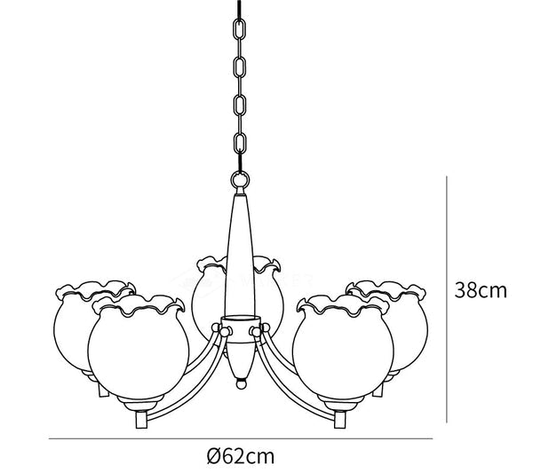 Tulips Glass Wood Chandelier