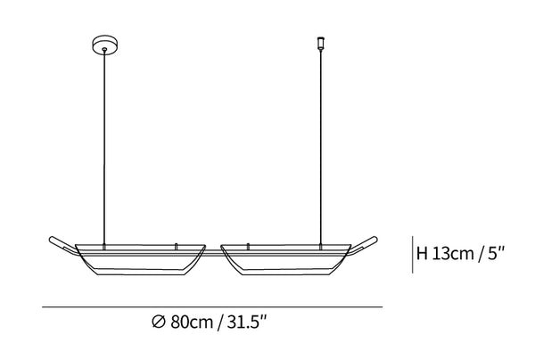 Two Boats Acrylic Pendant Light
