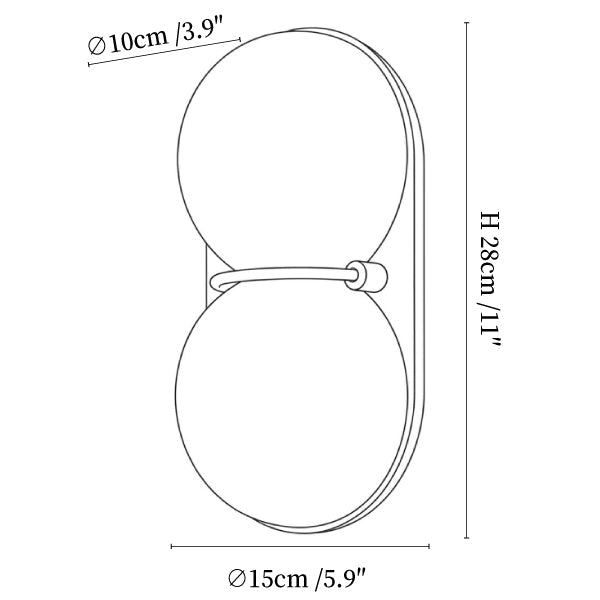 Two Globe Glass Plug-in Wall Sconce