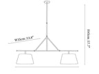 Two Light Linear Island Pendant Lamp