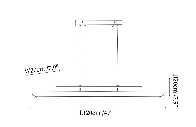 Two Tier Wood Linear Pendant Light