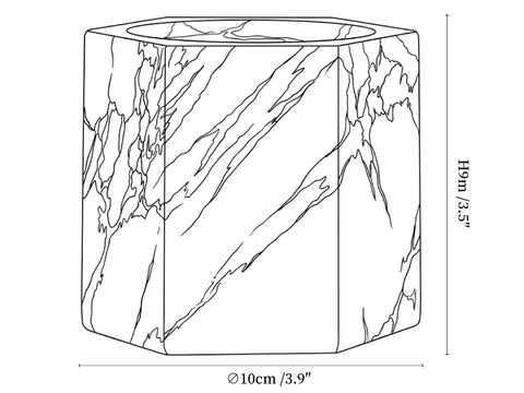 Vela Cube Marble Candle Holder