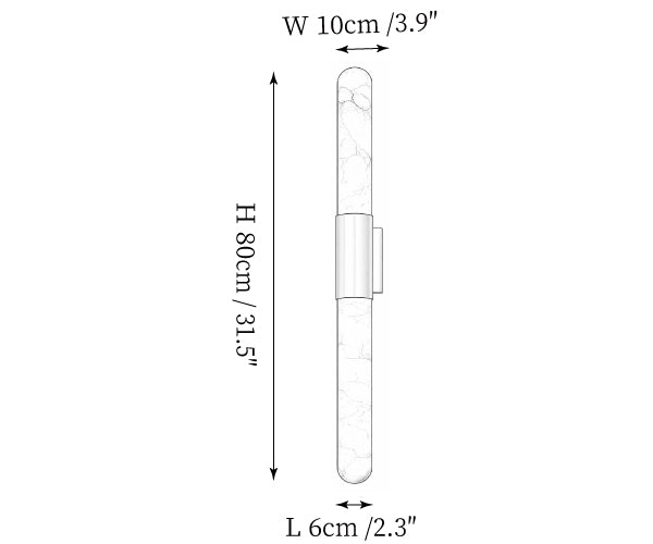 Velin Alabaster Tube Wall Sconce
