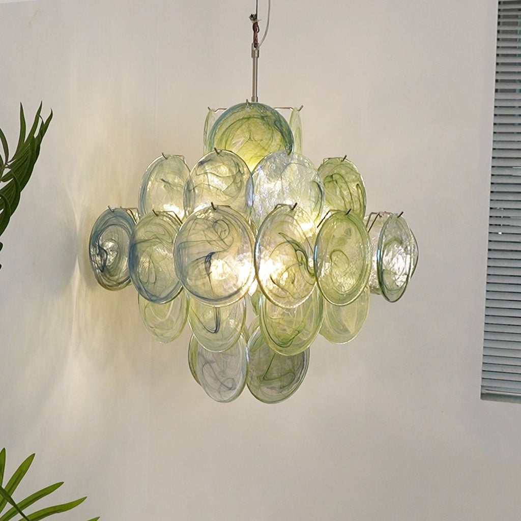 Verdant Bloom Murano Glass Chandelier