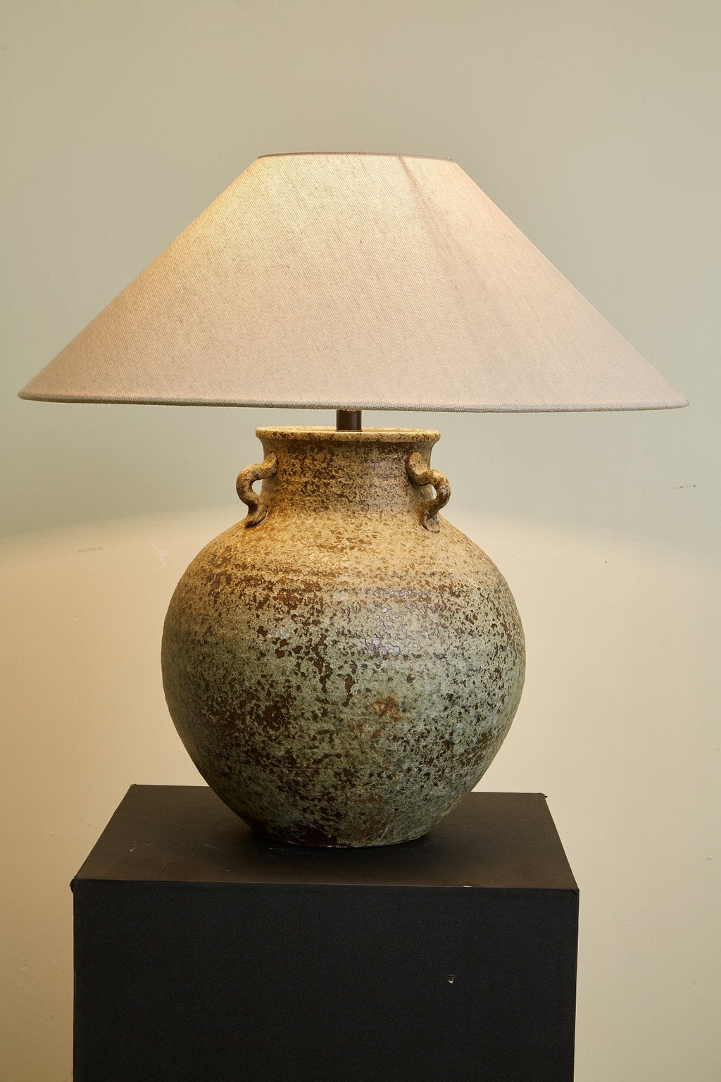 Verdigris Handle Table Lamp