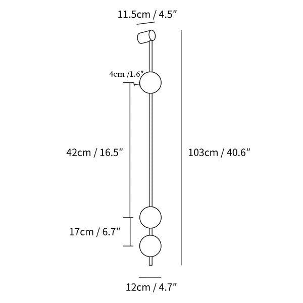 Vertical Balls Wall Lamp