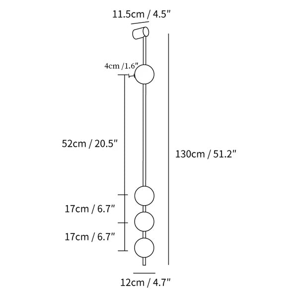 Vertical Balls Wall Lamp
