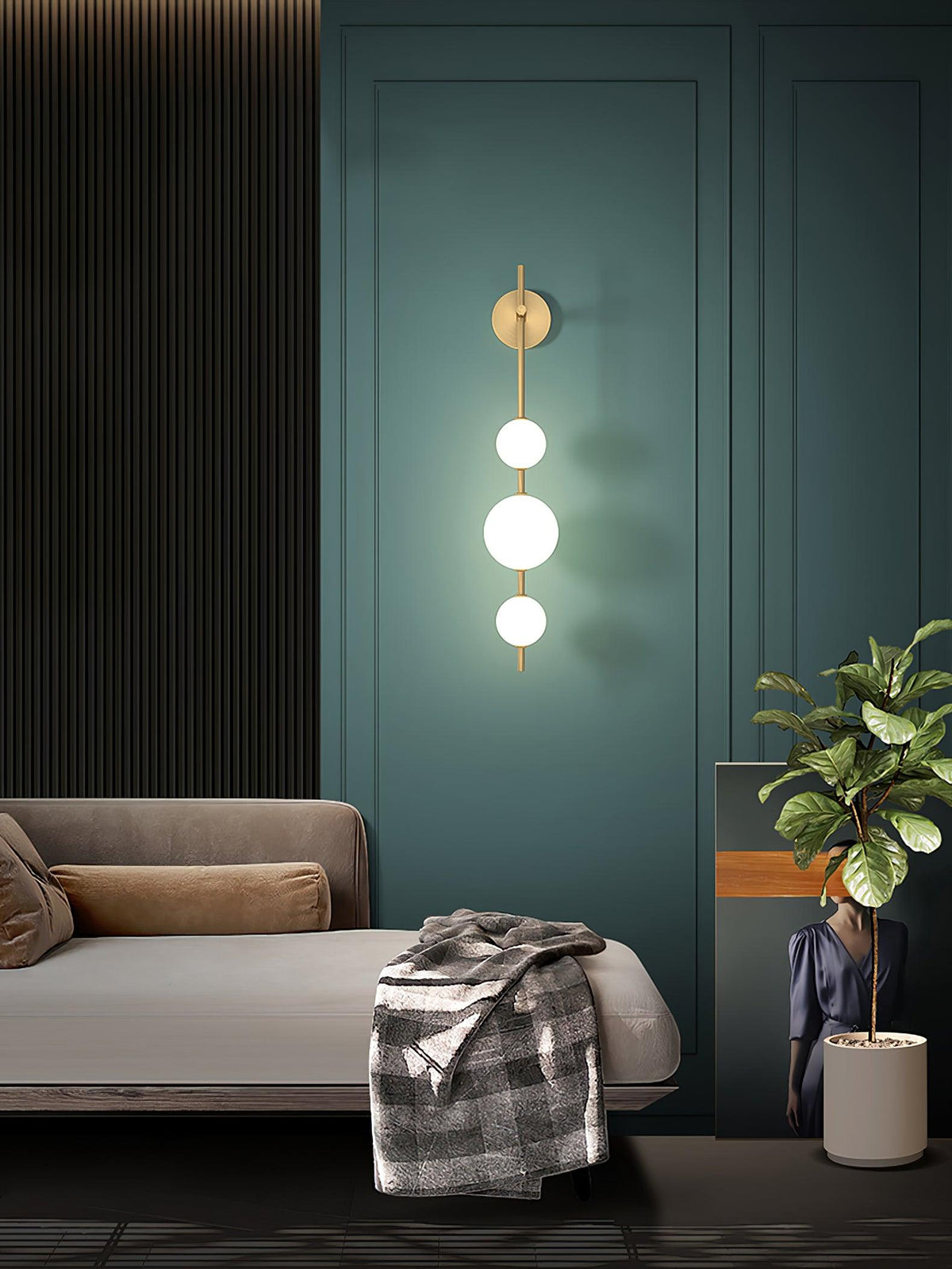 Vertical Globe Plug - in Wall Lamp