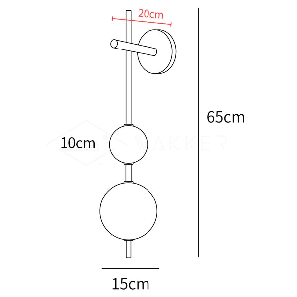 Vertical Globe Plug-in Wall Lamp