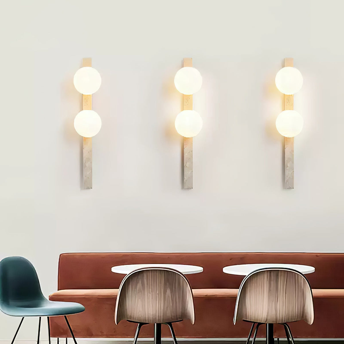 Vertical Travertine Wall Sconce