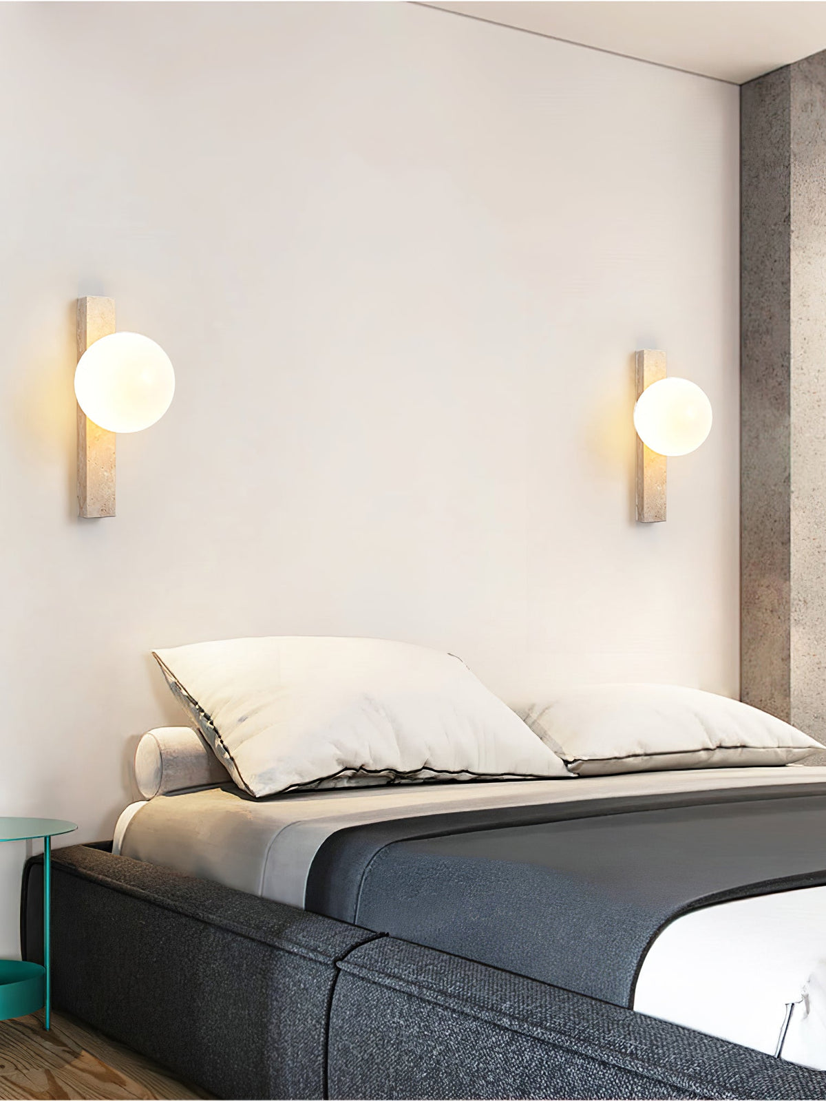 Vertical Travertine Wall Sconce
