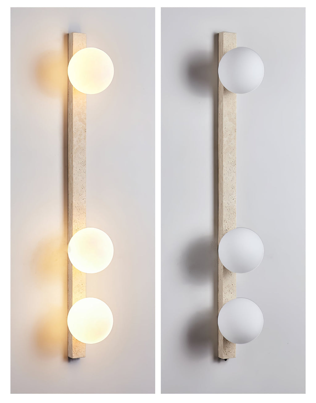Vertical Travertine Wall Sconce