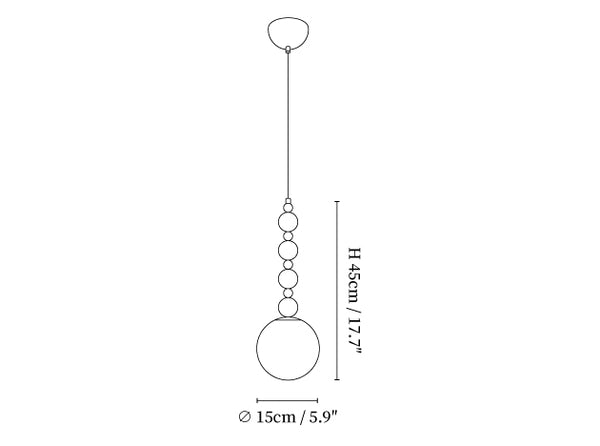 Vertical Walnut Balls Pendant Lamp