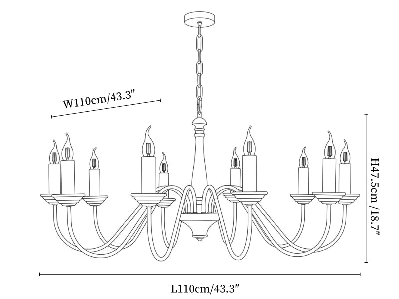 Veyra Travertine Candle Chandelier