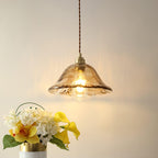 Vintage Brown Glass Pendant Light